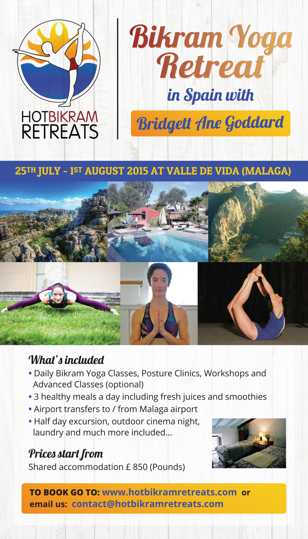 Summer Bikram Yoga Retreat in Spain with Bridgett Ane Goddard
